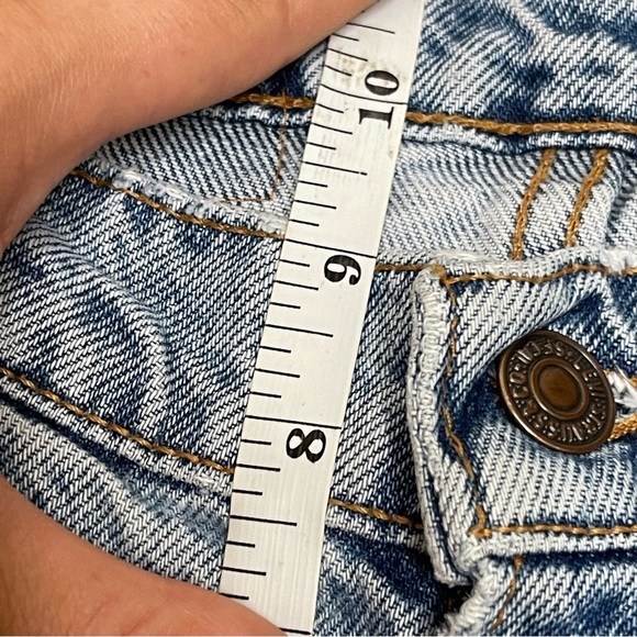 Vintage Orange Tab Levi’s Distressed Cut Off Midrise Denim Shorts Waist 28” - Picture 12 of 14